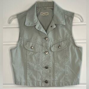 Vintage Banana Republic 100% Cotton Vest Full Button Sz XS Cowgirl Western